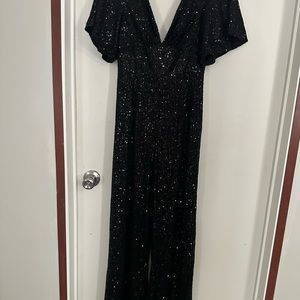 Glamorous Black Glitter Jumpsuit